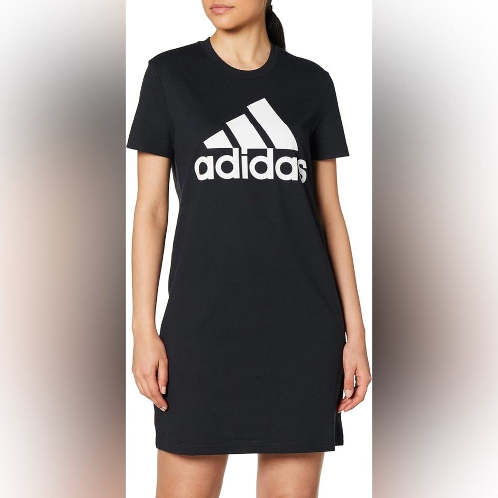 Adidas Logo Black and White T-Shirt Dress Womens Size Small